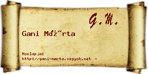 Gani Márta névjegykártya